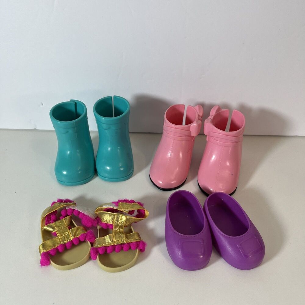 18" Doll Shoes--Rain Boots, Flats, Booties, Flip Flops Lot of 4